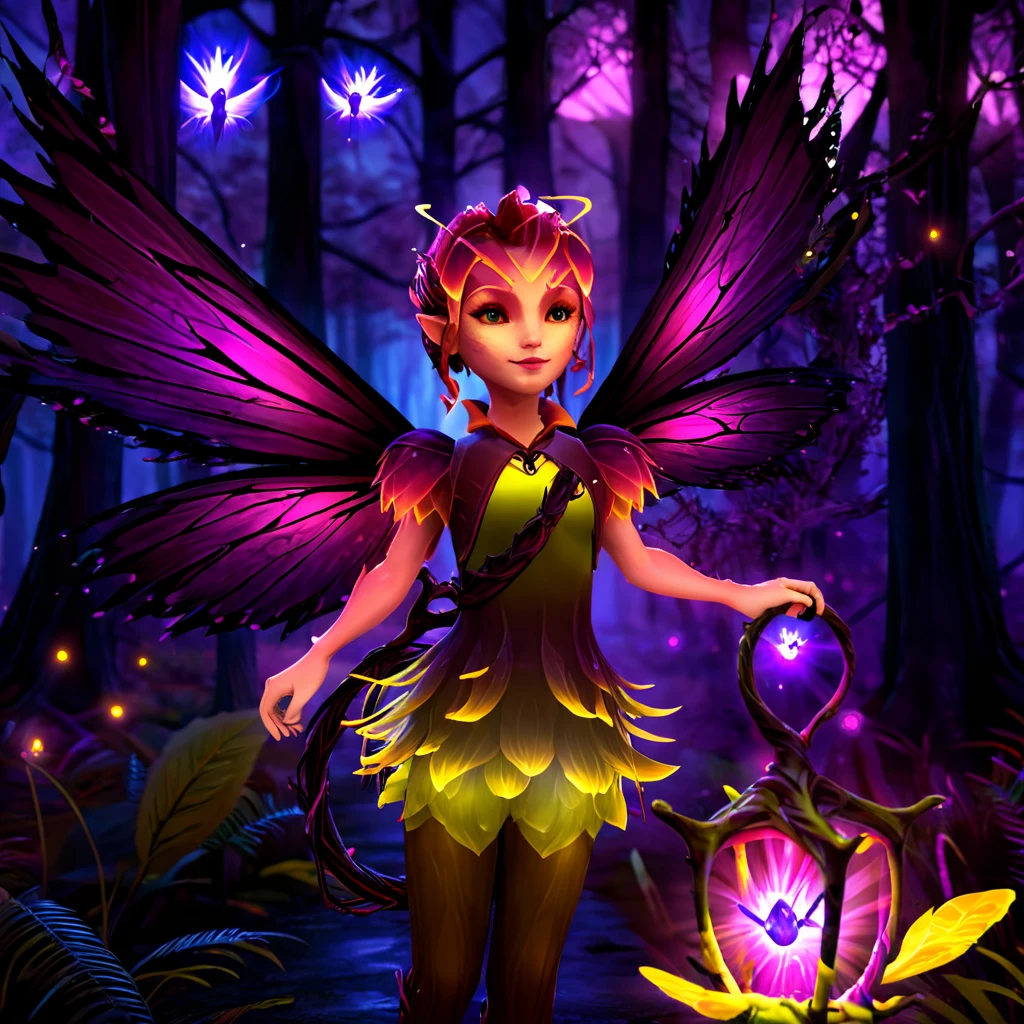 fairy forest, radiant woman of otherworldly beauty is gracefully perched upon the back of a magic forest deer(forest spirit),(highly detailed(glowing)neon yellow eyes:1.2),(Style-GravityMagic:1.1),(twisting swirls of colorful magic everywhere),colorful lights in the background,deer has giant branching antlers,(enchanted forest:1.2),(elaborate textures:1.2),(volumetric lighting),(soft lighting:1.2),shallow depth of field,(8k UHD,highest quality),explosionmagic,glowing aura