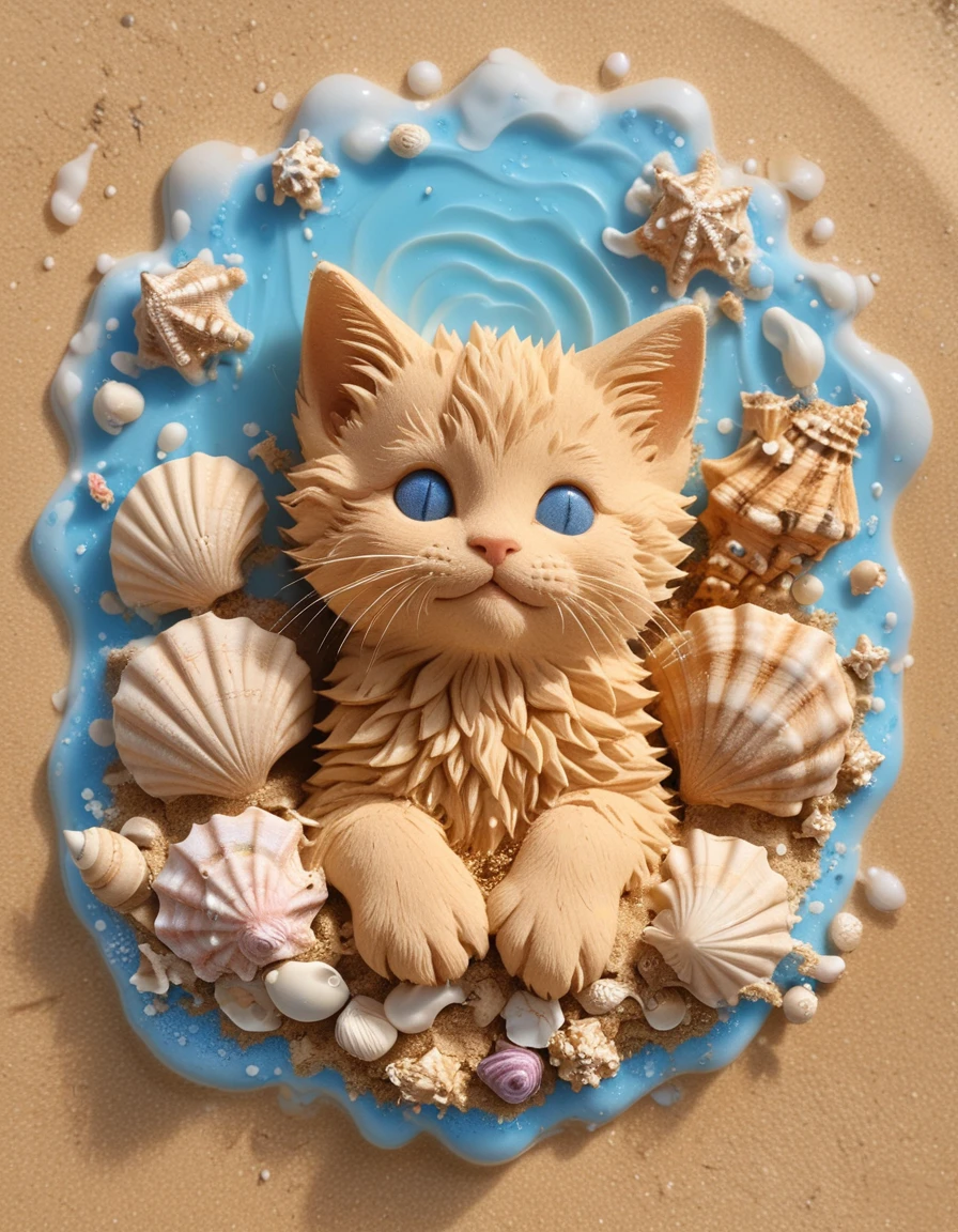 cute kitten, blue foaming water <lora:novuschroma55 style:.9> novuschroma55 style