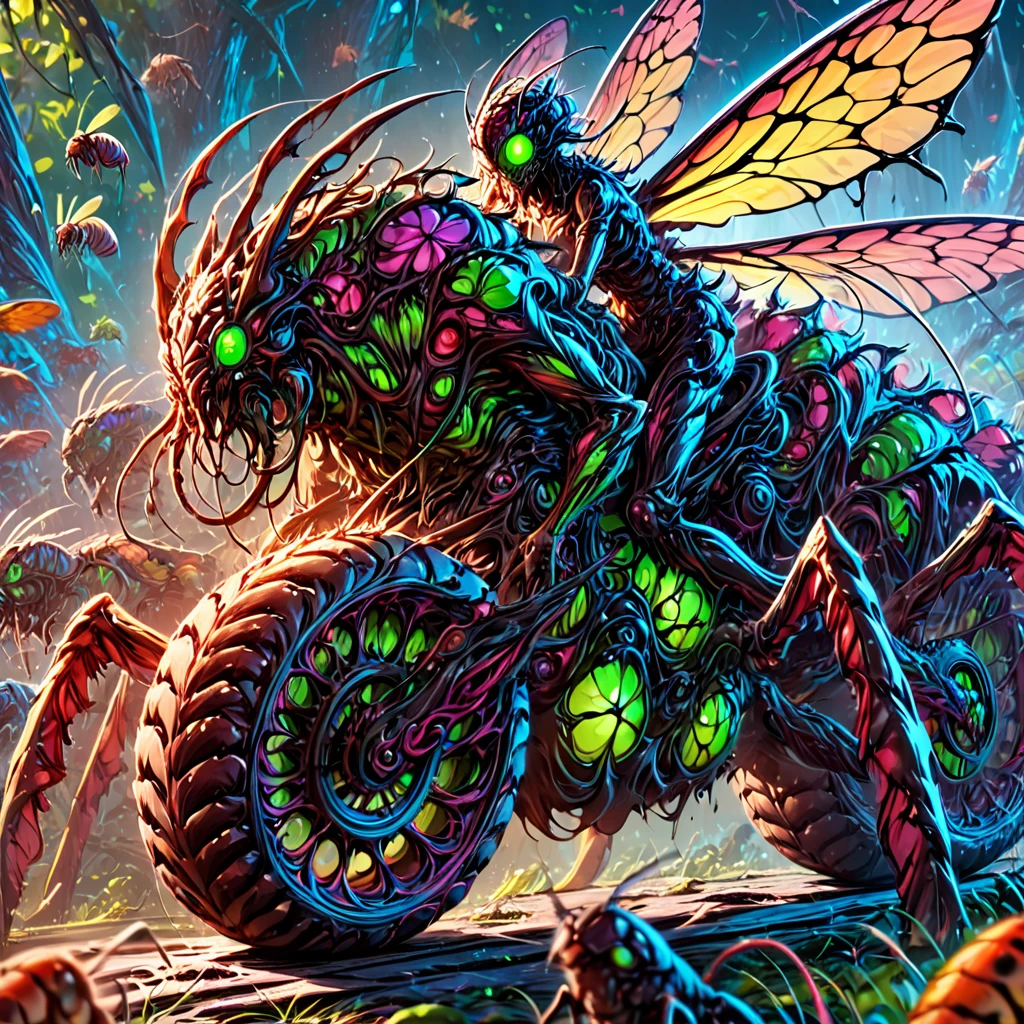 monsterworld, masterpiece,high resolution,detail,
insect, riding, bike,glow,colorful
 <lora:monster_world-xl-10:0.8>