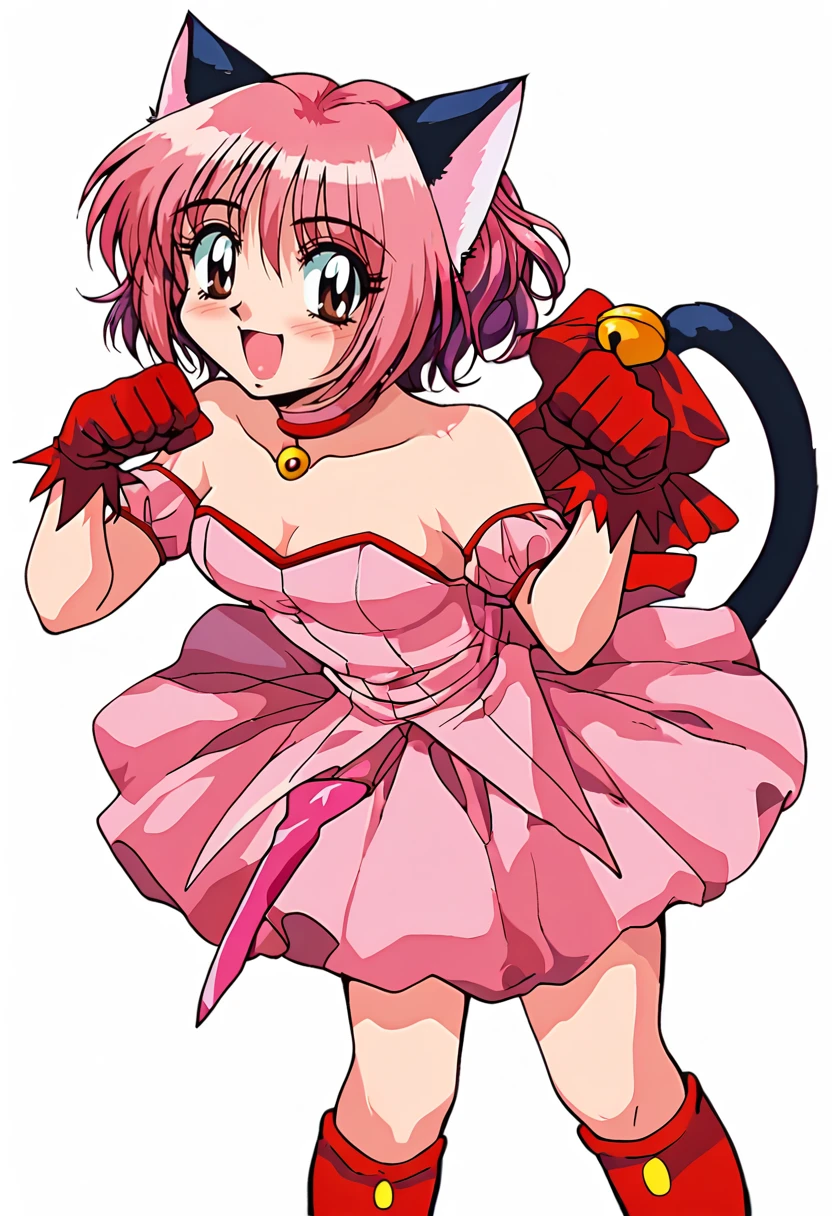 score_9, score_7_up, hd, (ultra hd quality details), white background, 1990s \(style\), retro artstyle,
solo, 1girl, magenta hair,
mew_ichigo, tail bow, gloves, cat tail, red gloves, tail bell, choker, detached sleeves,pink dress, strapless,
looking at viewer, blush, smile, open mouth,
standing, paw pose,
<lora:_eyeball_style-elesico-pony-12:1> <lora:sdxl-lyco-mew_ichigo-original-ponyDiffusionV6XL-prodigy-v2-2-1-000038_1_0+0+0+0+0+0+0+0+1+1+0+0+0+0+1+1+1+0+0+0+0+0+0+0+0+0:0.8>