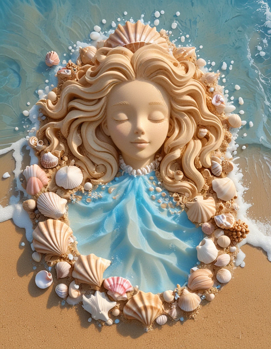 fairytale princess, blue foaming water <lora:novuschroma55 style:1> novuschroma55 style