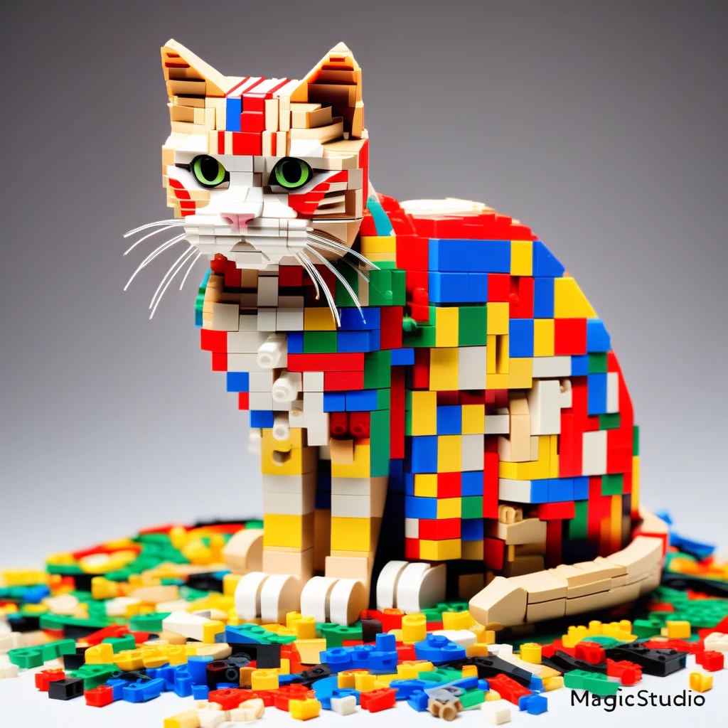 cat, legos