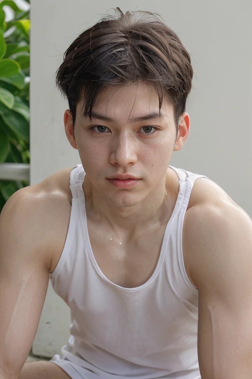 edwardcandra, face, lips, tank top, portrait, male focus, short hair, muscular, oily, shiny_skin, sweaty, shiny skin, glistening skin (absurdres, highres, ultra detailed),((masterpiece)), ((best quality:1.1)), High Resolution, 8k,1boy, (photorealistic:1.4), 4k, high quality, realistic, mature male <lora:edward-000008:1> <lora:NSFWFilter:-1> <lora:oil2.0_2-512-64:0.8>