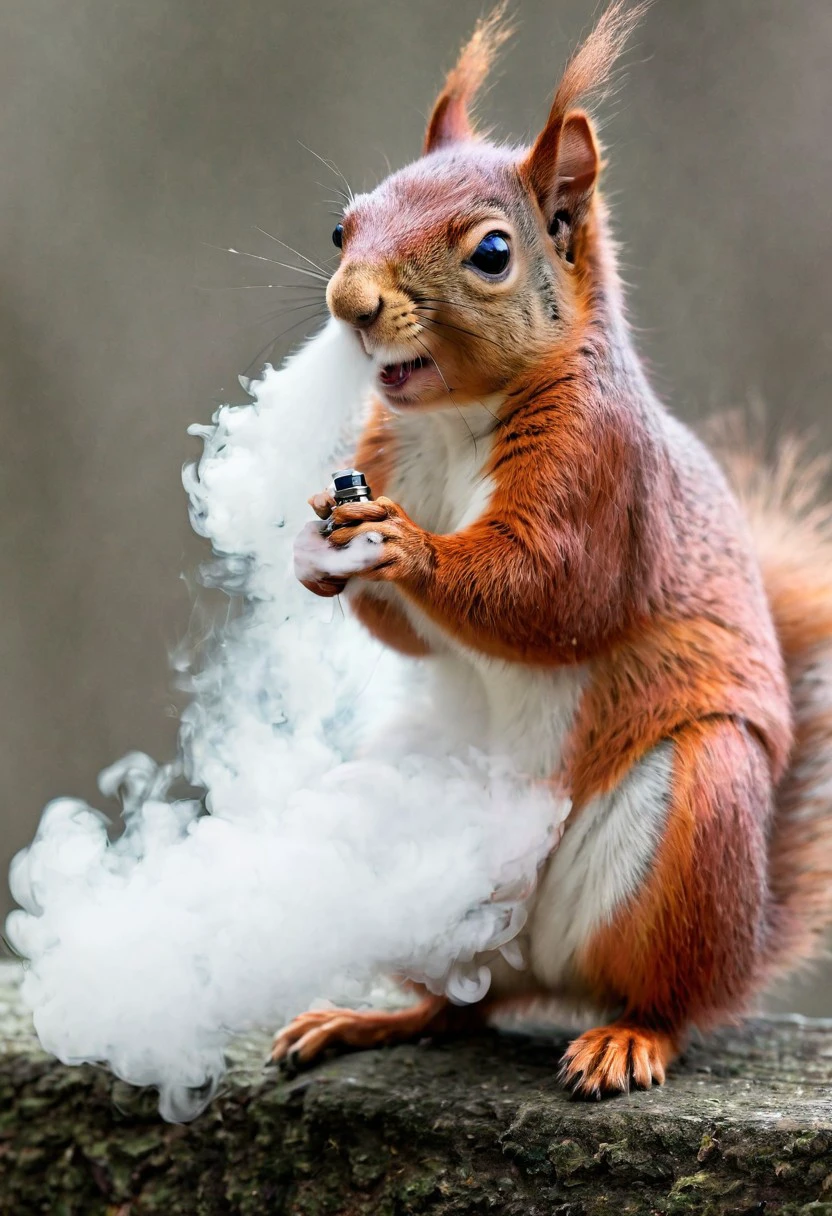 <lora:VapeXL-08:1.0> VapeXL, squirrel blowing smoke