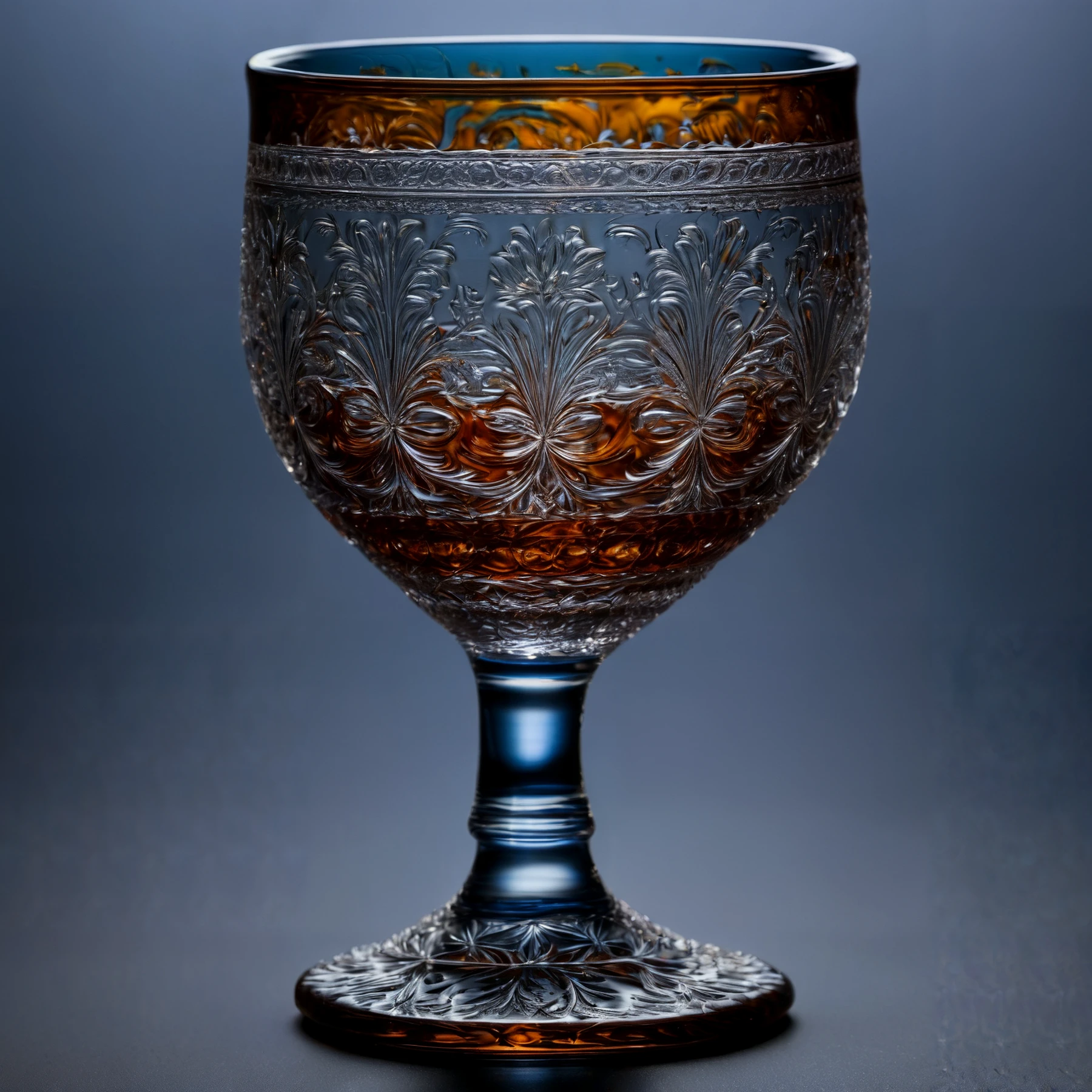 A glass goblet, traditional, rustic, beautiful, engraved.

<lora:LiquidGlass01_CE_SDXL:0.8> LiqGlassCE