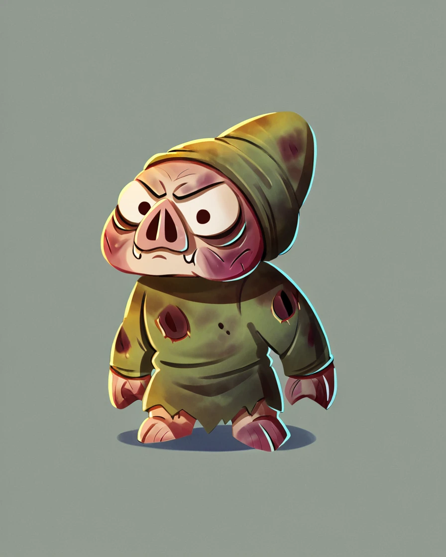 score_9, score_8_up, score_7_up, score_6_up, score_5_up, score_4_up, <lora:TombaEvilPigs:0.7>, <lora:KeenBiscuit:0.6> kenbis, chibi, Necromancer, wearing Dark, ominous robes, dark tomes, often surrounded by undead minions