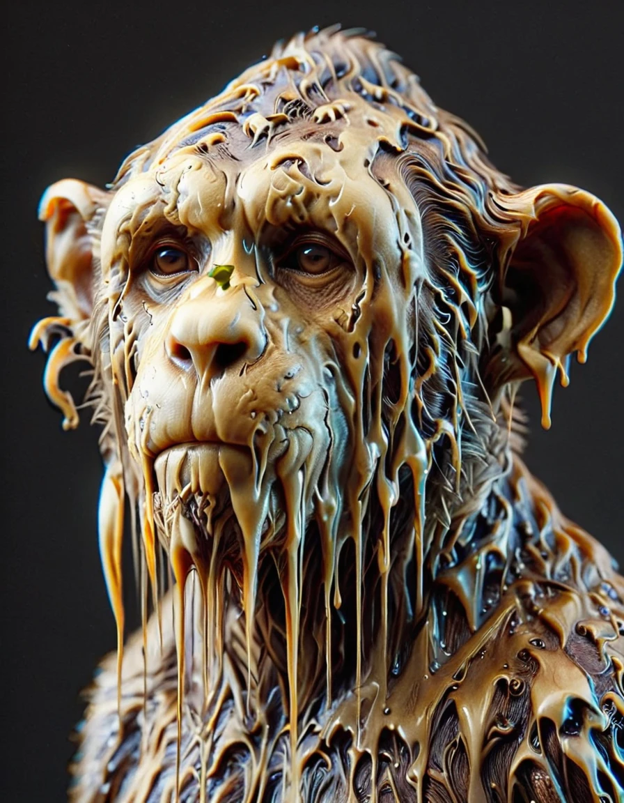cinematic still meltinglora, 1monkey, melting fur . emotional, harmonious, vignette, 4k epic detailed, shot on kodak, 35mm photo, sharp focus, high budget, cinemascope, moody, epic, gorgeous, film grain, grainy, meltinglora, 1monkey, melting fur, complex, elegant, highly detailed, extremely beautiful, intricate, sharp focus, cinematic, epic light, shining, perfect glowing, attractive, full color, stylish background, enhanced quality, creative, positive, wonderful, delicate, cute, innocent, pure, magical, scenic, thought, ambient, iconic, fine detail, polished