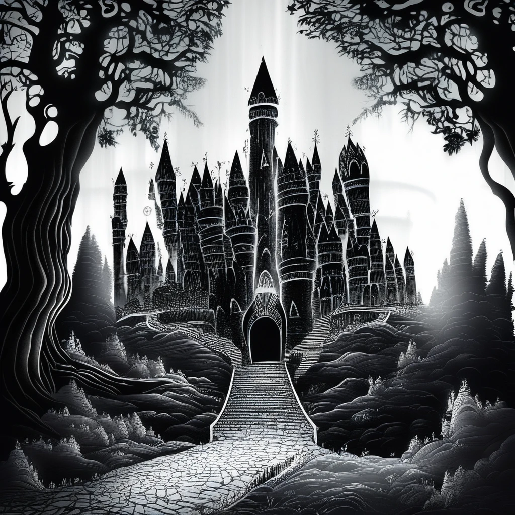 ArsWorldOfDarkness, Giant Castle made of darkness in the middle of a forest