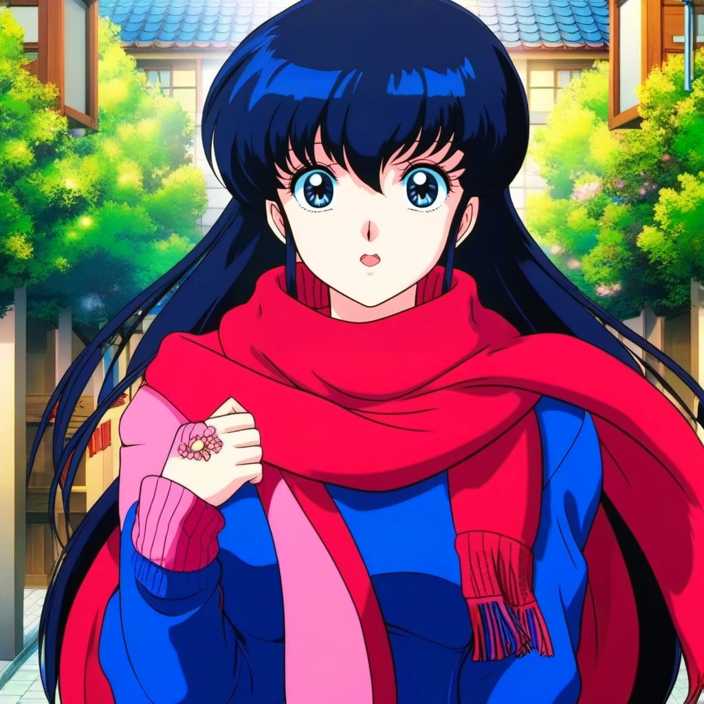 anime artwork 1girl, long black hair, bangs, blue eyes, scarf, sweater <lora:KyokoOtonashi1024:0.8> . anime style, key visual, vibrant, studio anime,  highly detailed