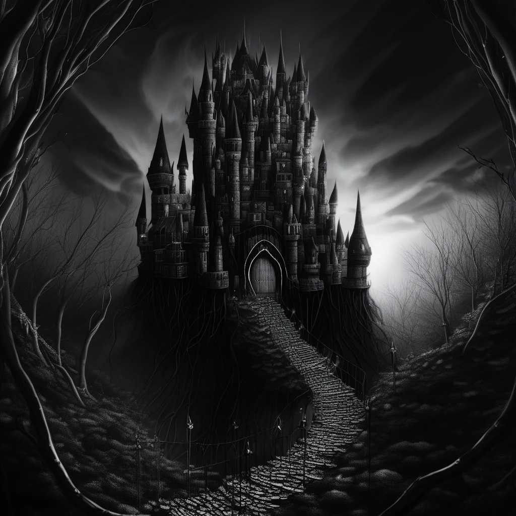 ArsWorldOfDarkness, Giant Castle made of darkness in the middle of a forest