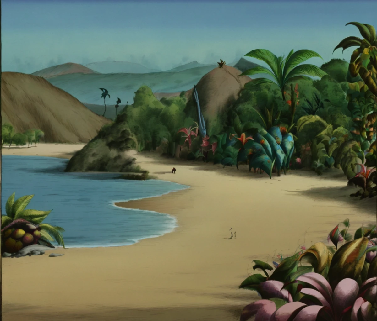 masterpiece,high resolution,8k,
fantasticplanet,scenery,landscape,beach,plants,vawes
 ,<lora:fantasticplanet-xl:0.8>,