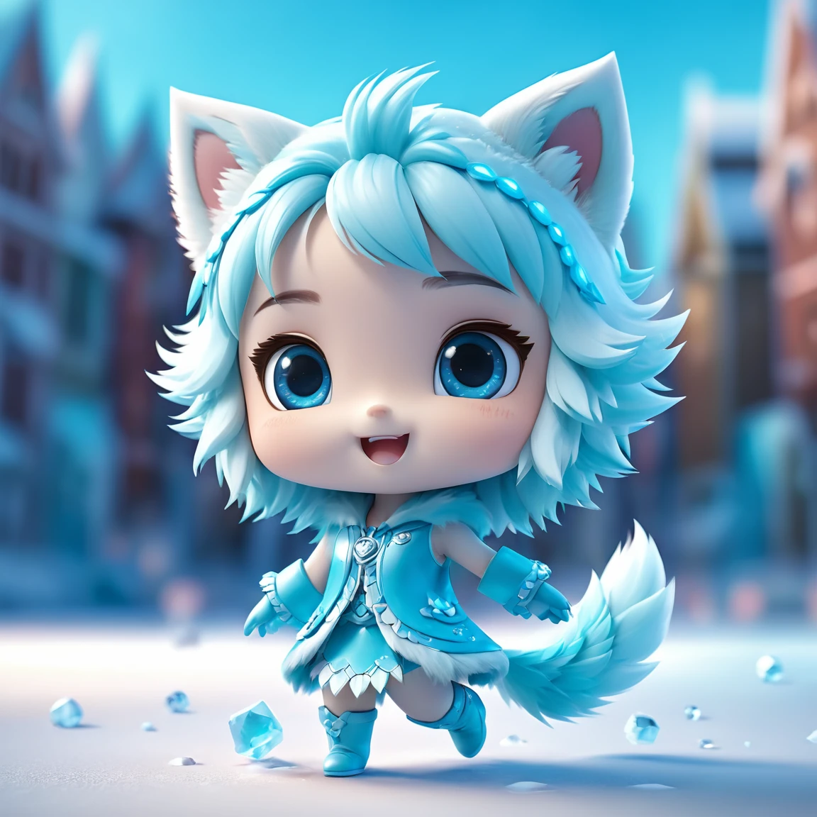 ice_art, <lora:ice_art:1>, cute, tiny, little chibi, kawai, furry, great face expression, dynamic pose, trending on artstation, cinematic, hyper realism, high detail, 8k, 8mm, octane render, bokeh, artstation, detailed, character design by mark ryden and pixar