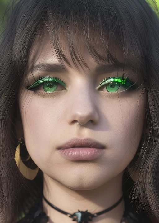 bruna,  gothic, green eyes, black long hair, jewelry, closed mouth, earrings, lips, portrait, close-up, realistic, nose, self shadows, perfect photo, photorealistic, masterpiece, analog photo, sony 50mm, intrincate datails<lora:bruna_linzmeyer_v1:1.0> <lora:gothic_v1:0.5>