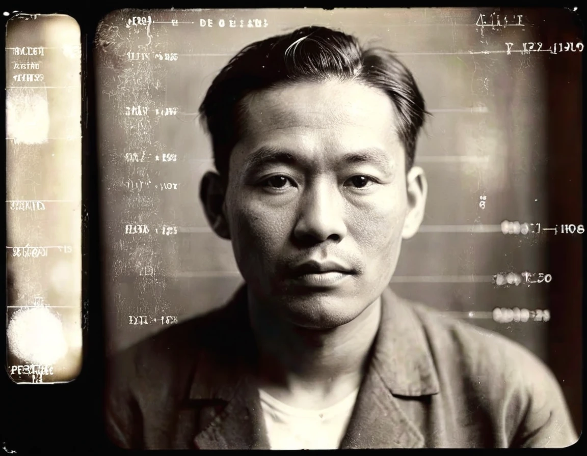 1920smugshot, 1920s mugshot of an asian man, <lora:SDXL_1920smugshots_LoRA_v2:1>