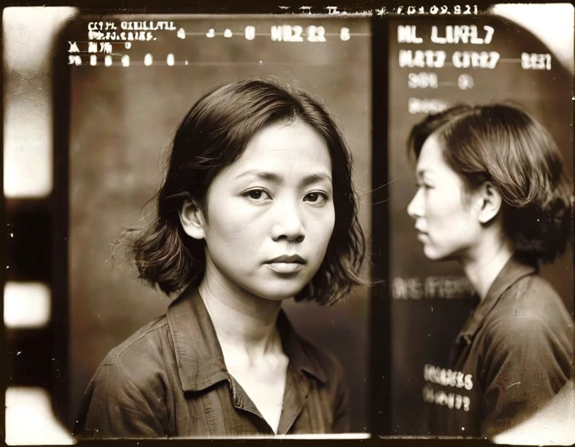 1920smugshot, 1920s mugshot of an asian woman, <lora:SDXL_1920smugshots_LoRA_v2:1>