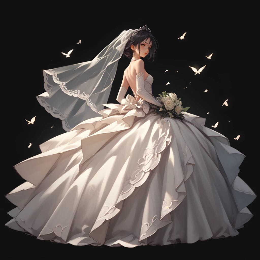 score_9, score_8_up, score_7_up,
tagatame,black background, 
1girl, wedding dress, 
 <lora:tagatame-000014:0.8>