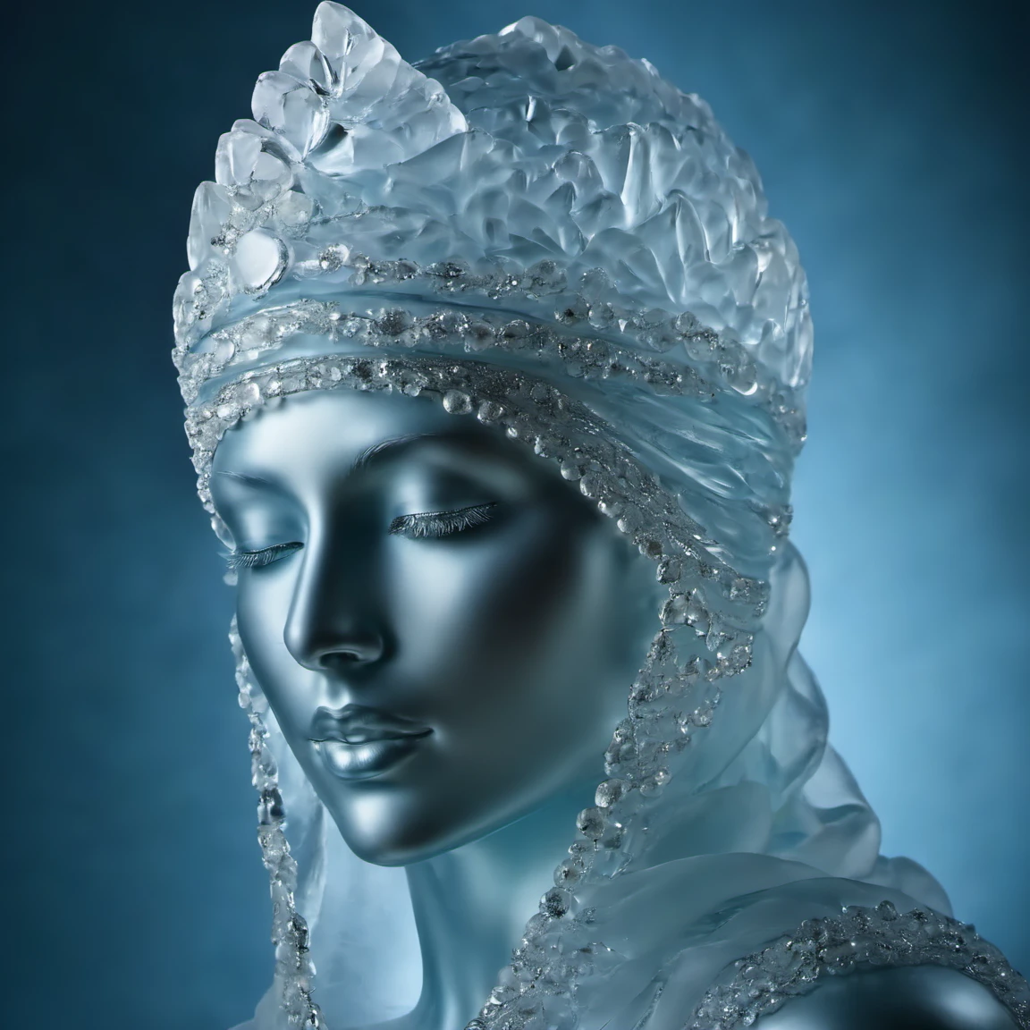 ice_art, a woman with a veil and a ice headpiece,<lora:ice_art:1>
