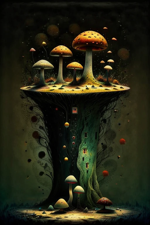 Perfect color penicil watercolor image, fantastic magical animal, mushroom land, smooth transitions from one object to another object, 10k high resolution, ink drips, Perfect skin, perfect hands, sss, high quality macro photo, darksurrealism, darksurrealismai, colorfulsurrealismai, (fantastic magical animal:1.5) <lora:darksurrealismai_V10:0.2>  <lora:Gurat_Style:0.8> <lora:Dark Kawaii - drkkaw 1.5_epoch_5:0.3>