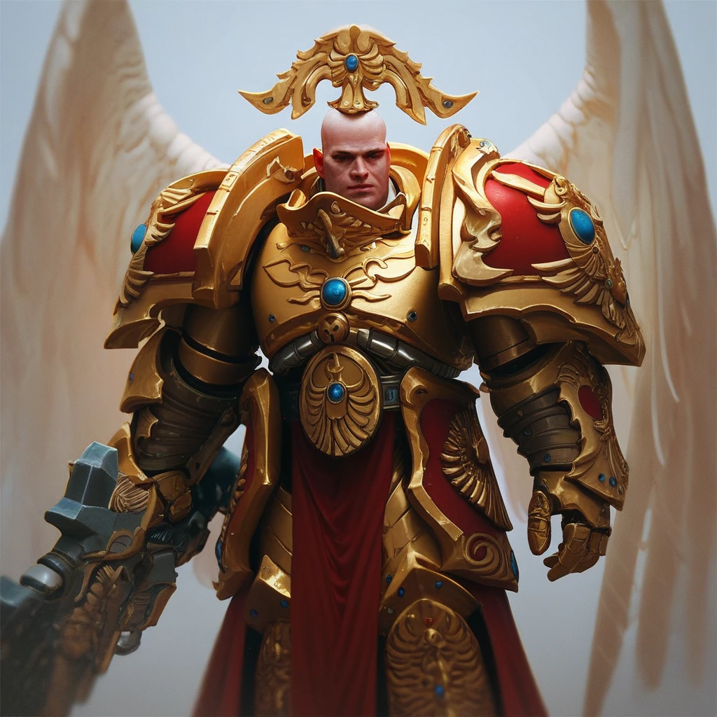 score_9, score_8_up, score_7_up, adeptus custodes, golden armor, wh40k, red cape, winged armor, gold armor