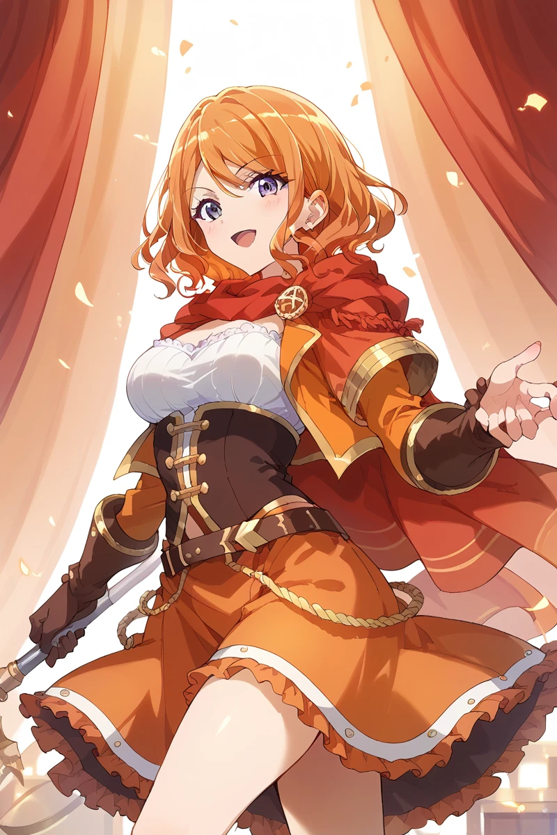 score_9, score_8_up, score_7_up, score_6_up, 1girl,
 <lora:Tsukasa_Ebisu:0.9> tsukasa, orange hair, breasts, stage outfit, color lights, red curtain,