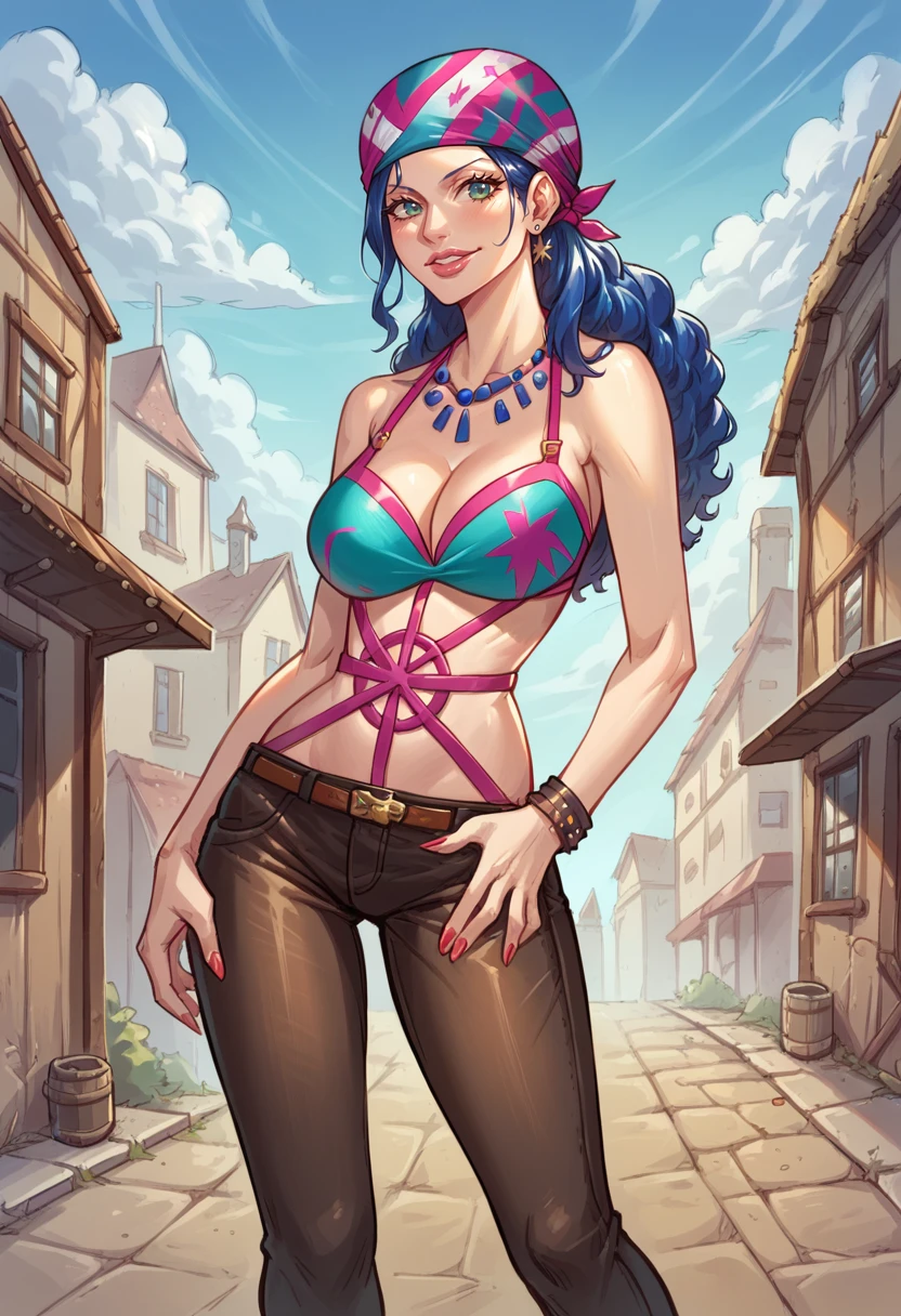 score_9, score_8_up, score_7_up, uncensored, BREAK
1girl, <lora:d0ubl3f1ng3r_5-step00000900:1>, d0ubl3f1ng3r, casualoutfit, town, bandana