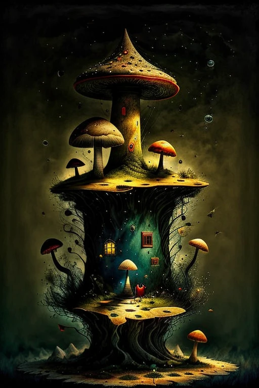 Perfect color penicil watercolor image, fantastic magical animal, mushroom land, smooth transitions from one object to another object, 10k high resolution, ink drips, Perfect skin, perfect hands, sss, high quality macro photo, darksurrealism, darksurrealismai, colorfulsurrealismai, (fantastic magical animal:1.5) <lora:darksurrealismai_V10:0.2>  <lora:Gurat_Style:0.8> <lora:Dark Kawaii - drkkaw 1.5_epoch_5:0.3>