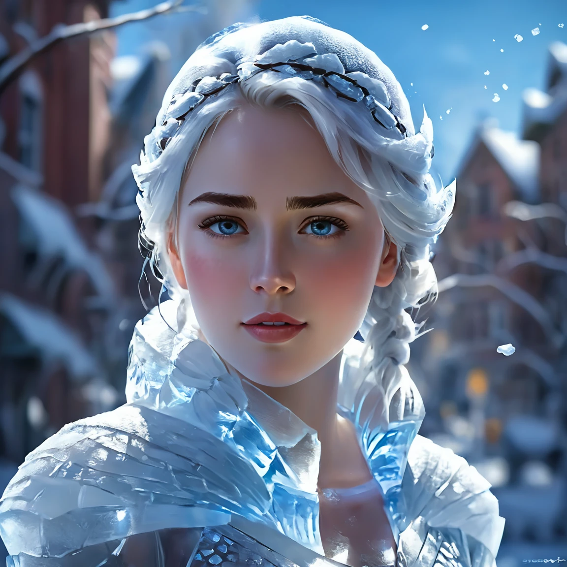 ice_art,a ice woman,<lora:ice_art:1>, digital painting portrait, natural lighting, in the style of pixar, trending on artstation, sharp, focus art by Arthur Streeton and BoÅ¾idar Jakac