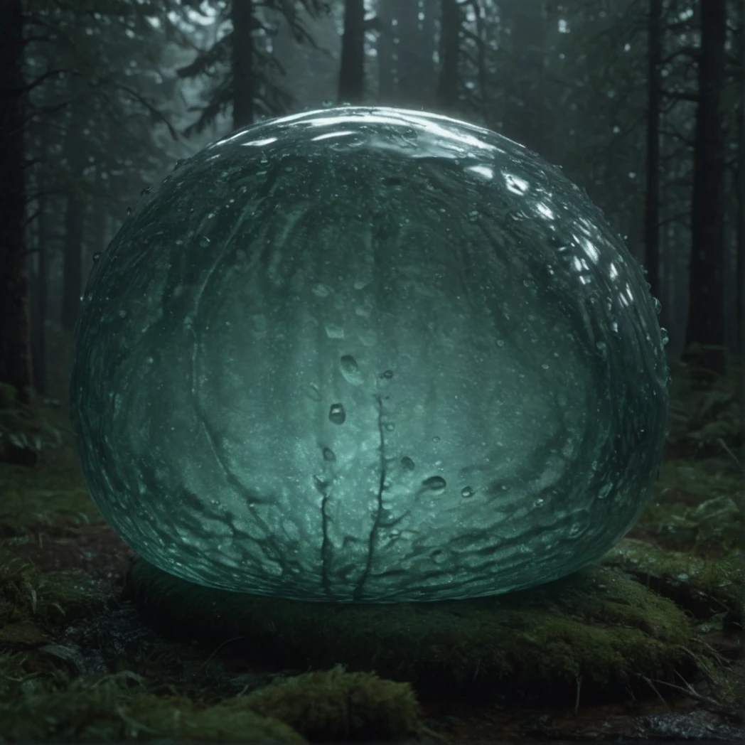slime (creature), Translucent, moody forest, (UHD, 8K, ultra detailed,
highly detailed, best quality, best aesthetic, high detail, amazing detail, masterful, work of a master),