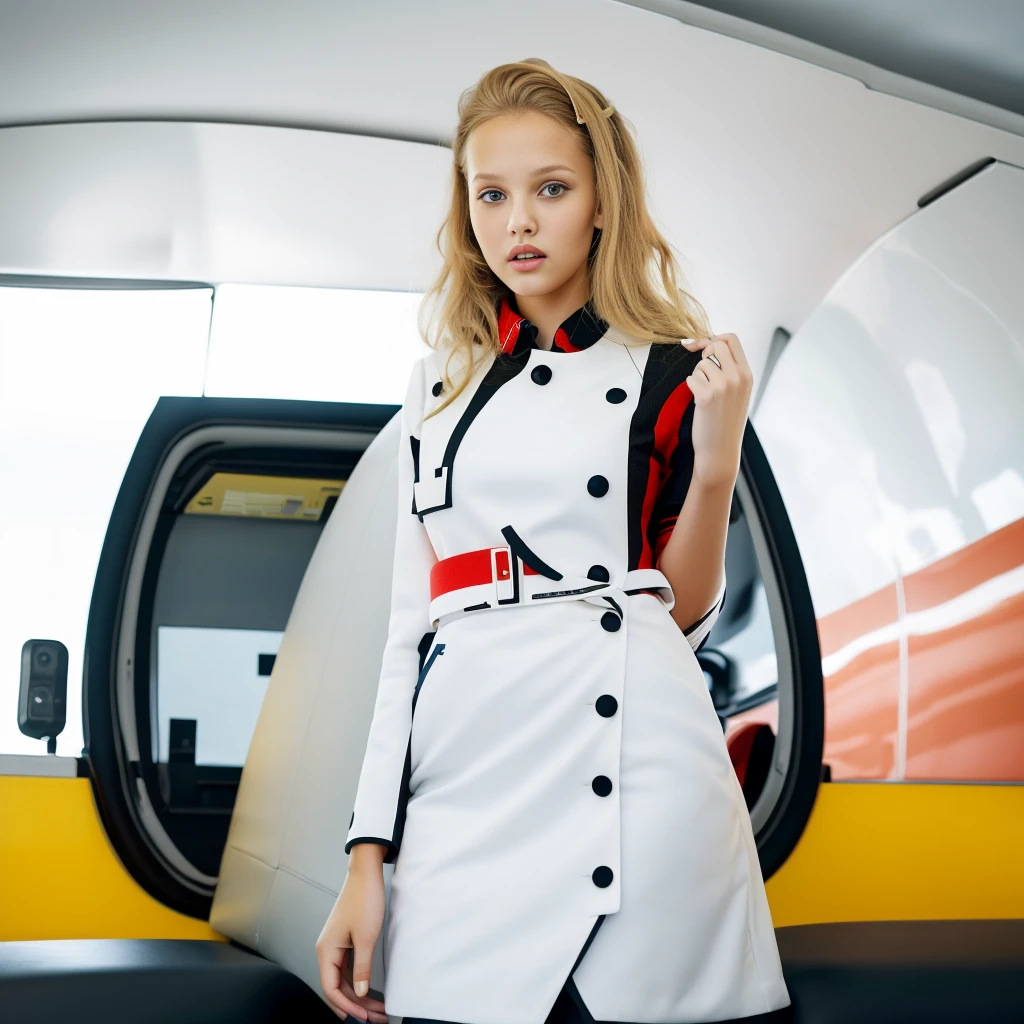 Bilbao,  <lora:BabetteStrijbos:1> babette strijbos, fully dressed, decently dressed,  posing for a photoas a stewardess , 4k,raw,  fashion, masterpiece