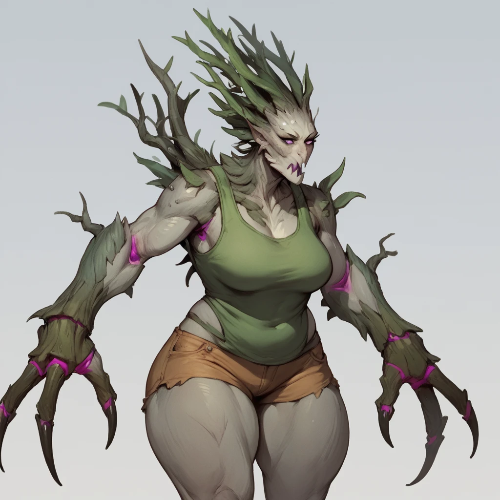 score_9, score_8_up, score_7_up, cowboy shot,
Drycha, shorts, singlet, thick thighs, mature woman, claws,
<lora:Drycha:1>