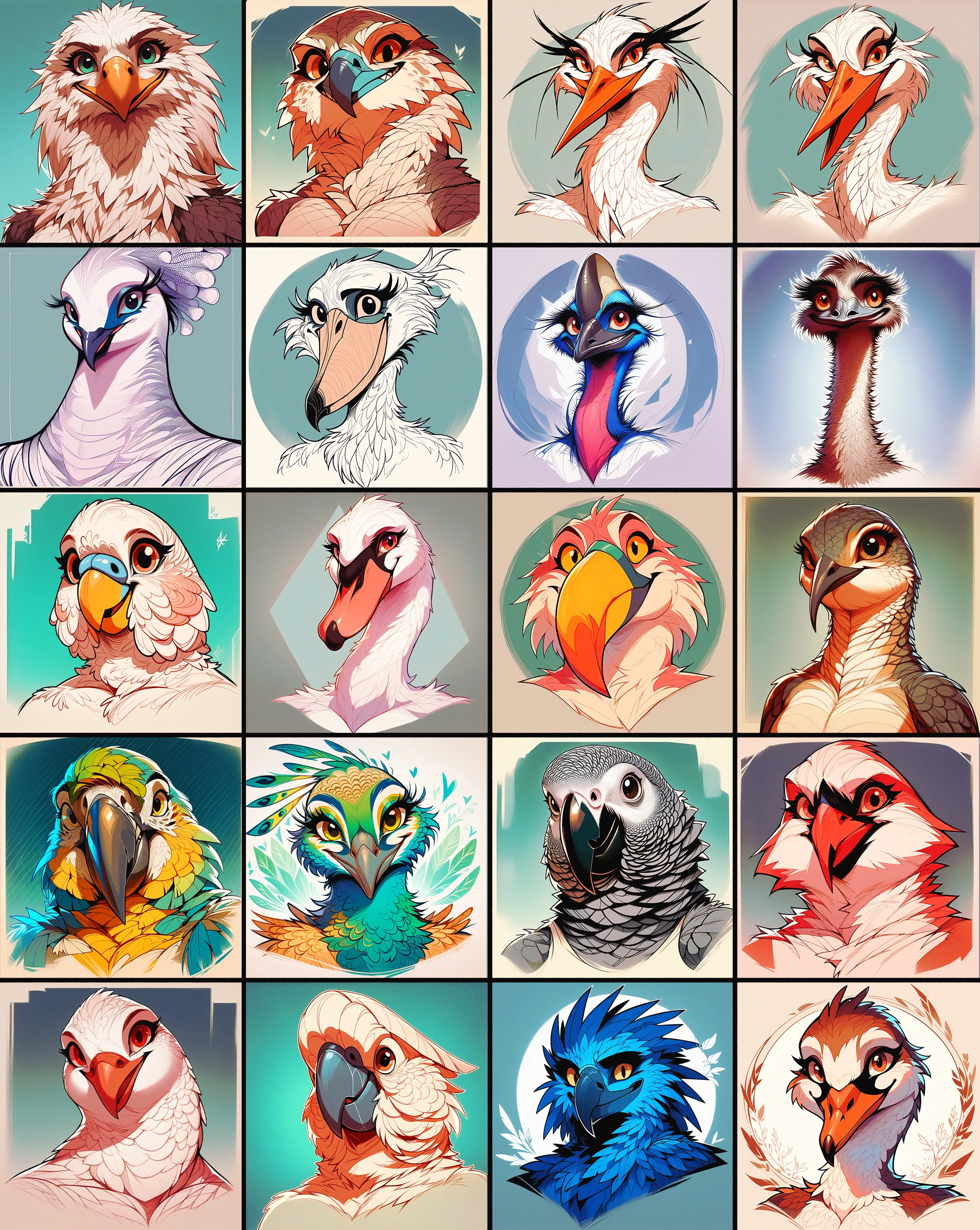 Anthro birds (for pony) enhanced and reimagined