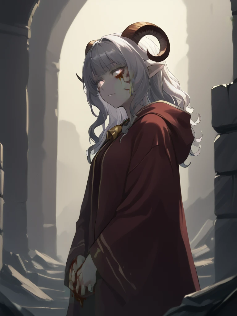 <lora:Test_Diana:0.7> tiefling_bard_diana ,blood from left eye, <lora:INKxXmo shaded face:0.7> INKxXmo Dark Theme, Shaded Face, glowing eyes:0.2