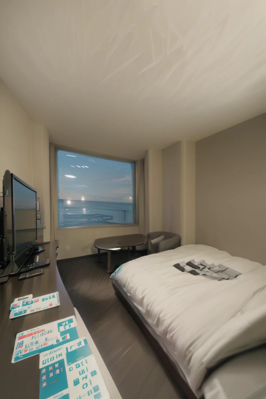 masterpiece, best quality, ultra-detailed, illustration,masterpiece, best quality, very aesthetic, absurdres,
apahotel, window, scenery, bed, pillow, indoors, sky, chair, day, blinds, lamp, blue sky, cloud, television, phone
<lora:APA_makuhari_s_SD15_V1:1>