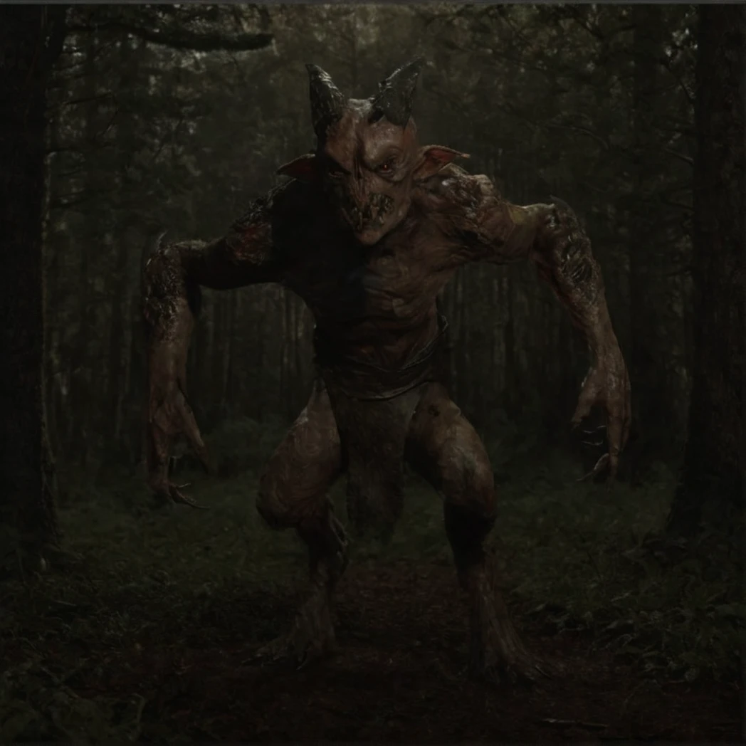 (Ground Imp), day, natural Light, (creature, monster, moody forest), (UHD, 8K, ultra detailed, looking at the camera, highly detailed, best quality, high detail, amazing detail, masterful, work of a master, highly detailed background, shallow depth of field, photorealistic, RAW image, 
8k high resolution, ray tracing, realistic, volumetric lighting), 
