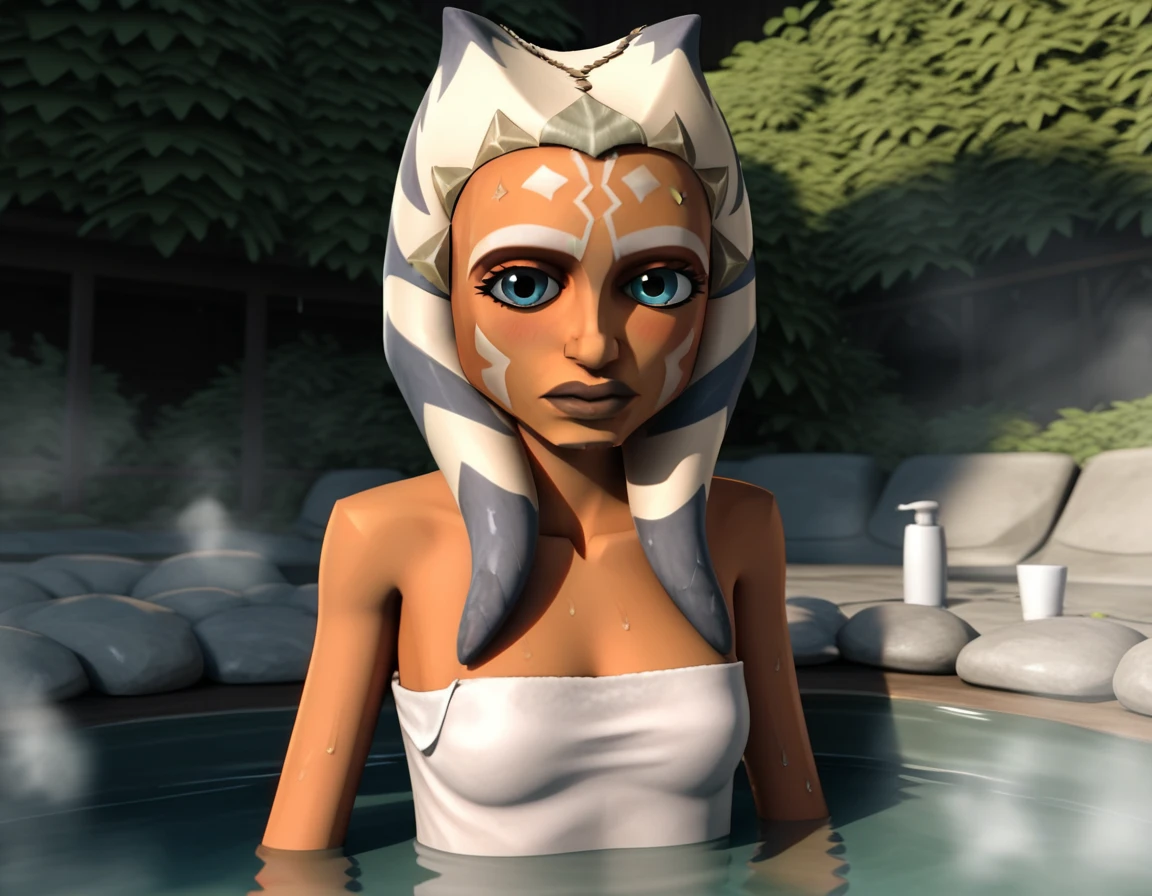 score_9_up, score_8_up, score_7_up, 1girl, solo, mature female, ((adult Ahsoka Tano))(((orange skin color))), long horns, blue eyes, pink lips, parted lips, white tattoos on cheeks, fit slim body, white tattoos on body, ((perfect medium erected breast, erected nipples)), (((nude body, piercing nipples, piercing pussy))), (((highly detailed spa center space, swimming pool,))), perfect model body, wide hips, pumped up ass, ((kneeling and doing blowjob)), (((sucking penis))), (((penis deeply in her mouth))), from above