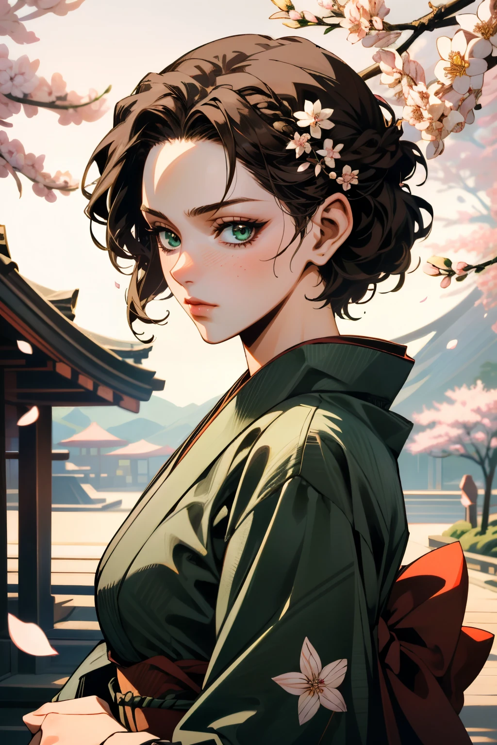 ((ultra detailed, masterpiece, absurdres))
<lora:ACEvie:0.8>
ACEvie, 1girl, short hair, brown hair, green eyes, looking at viewer, yukata, japan, cherry blossoms, hair ornament