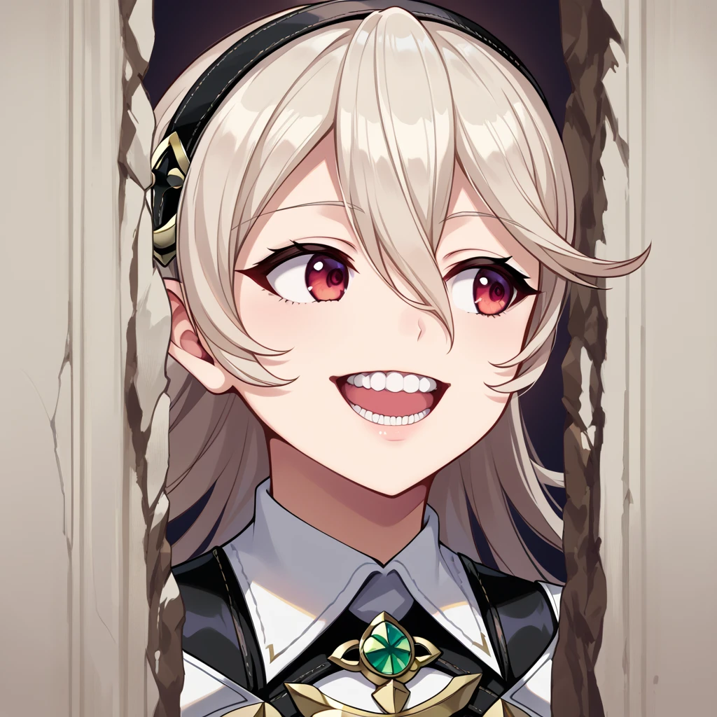 score_9, score_8_up, score_7_up, best quality, masterpiece, source_anime, zPDXL2, BREAK  , theshining, open mouth, smile, teeth, looking away, corrin_\(fire_emblem\) <lora:The_shining_meme:1.3>