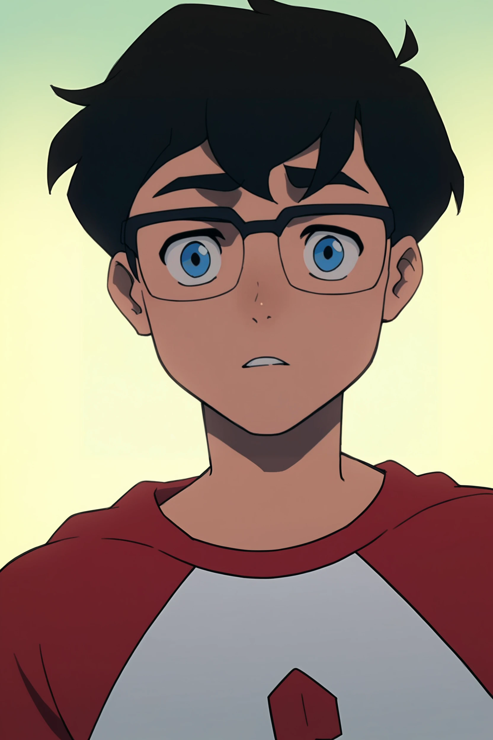 source_cartoon, score_9, score_8_up, score_7_up, score_6_up, score_5_up, score_4_up <lora:Superboy_My_Adventures_with_Superman:1> superboix, 1boy, black hair, blue eyes, parody, young, male , black glasses