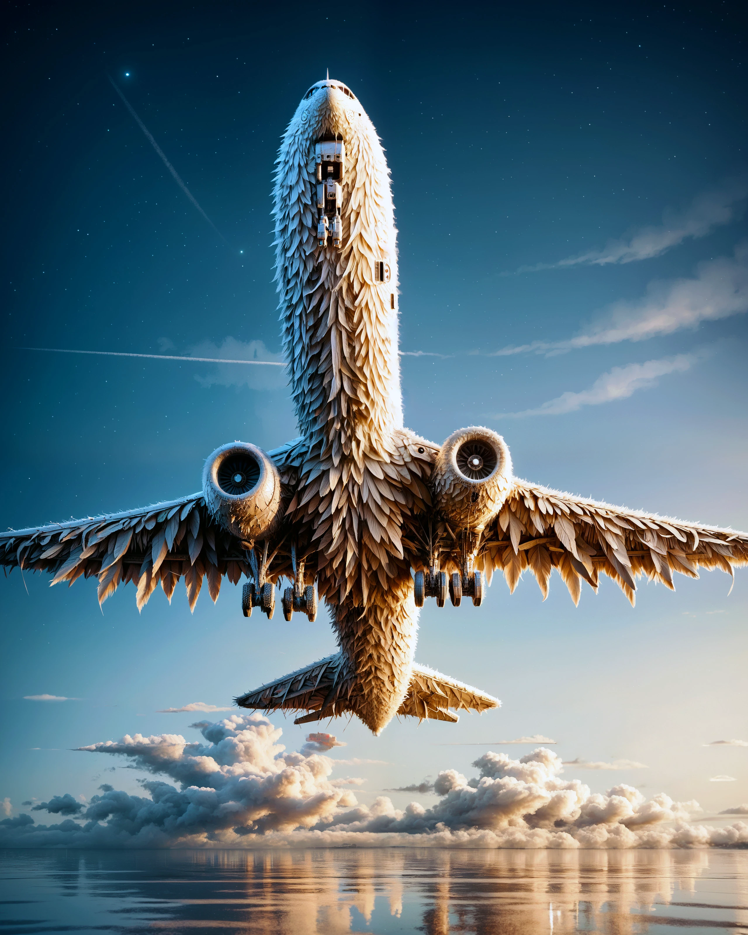 score_9, score_8_up, score_7_up,

f347h3r5, airplane is made entirely of colorful feathers, sharp detail, 

night,