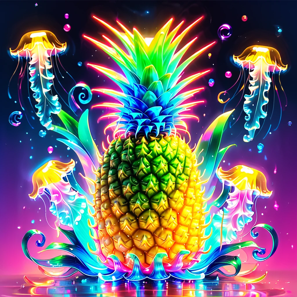 masterpiece,
jellyfishstyle, pineapple,glow
 <lora:jellyfish-xl:0.8>