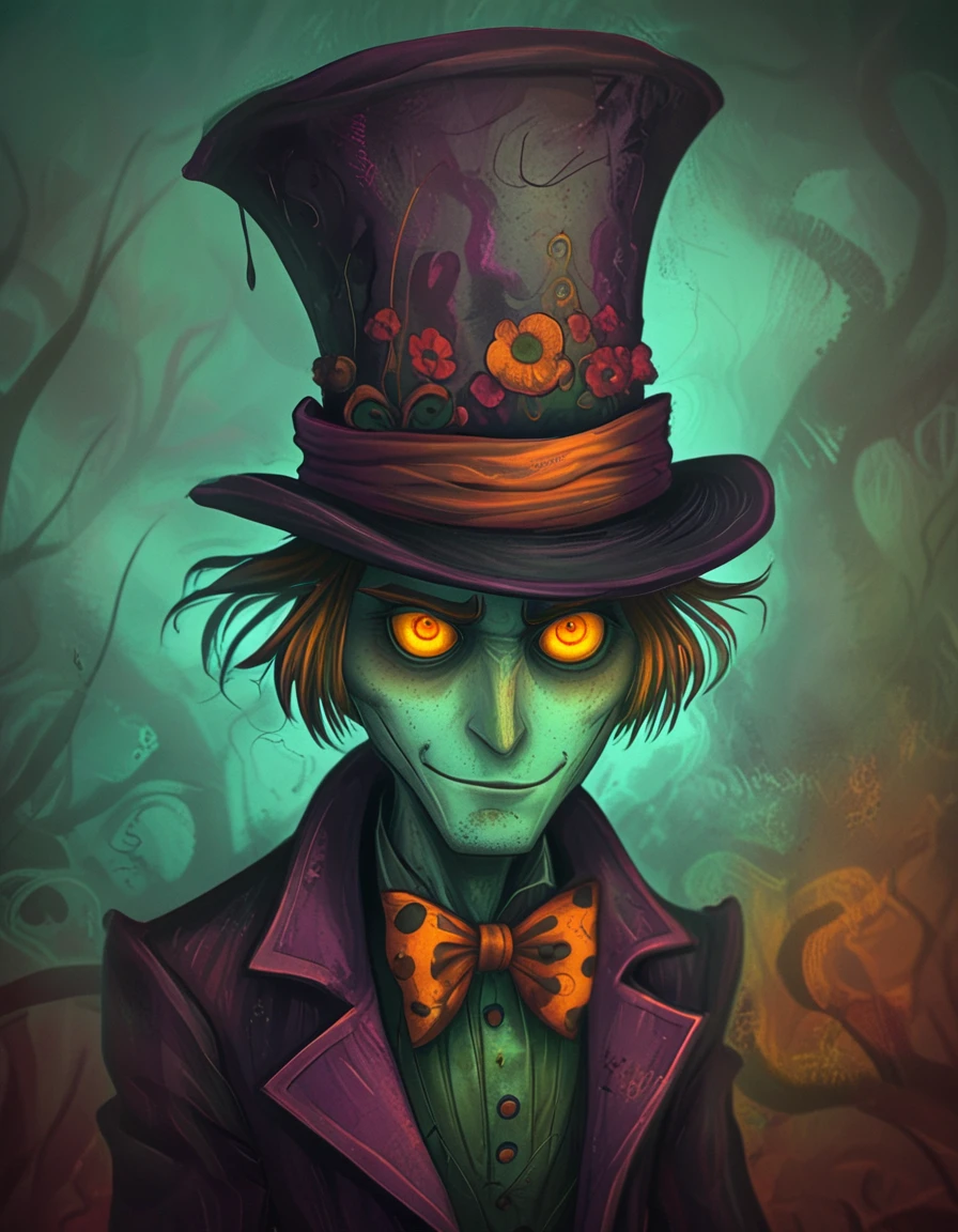 the hatter <lora:novuschroma18 style:1.5> novuschroma18 style