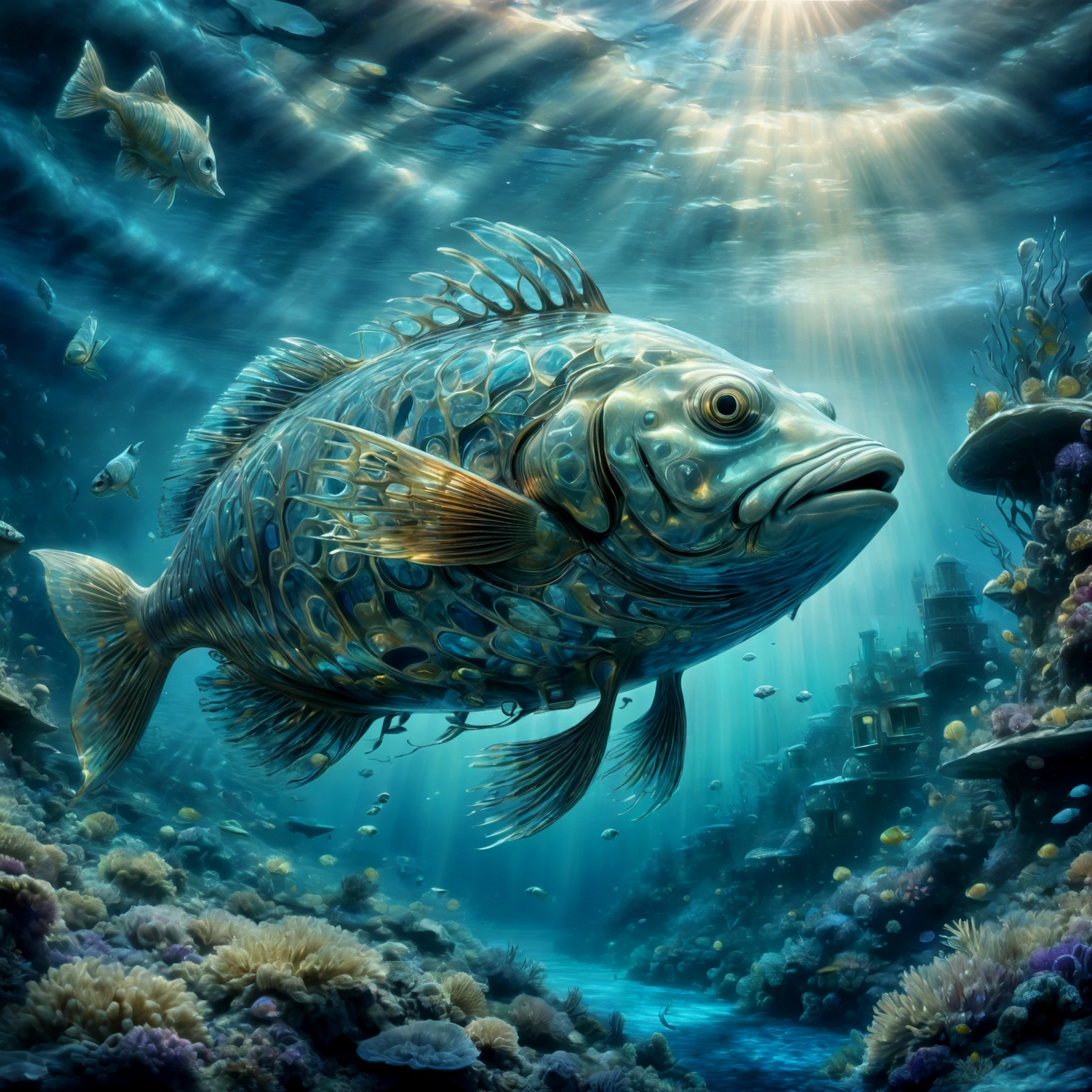 Under water, in the ocean, a shimmering fish.


<lora:WhimsyLondon2_CE_SDXL:0.85> WhimLonCE