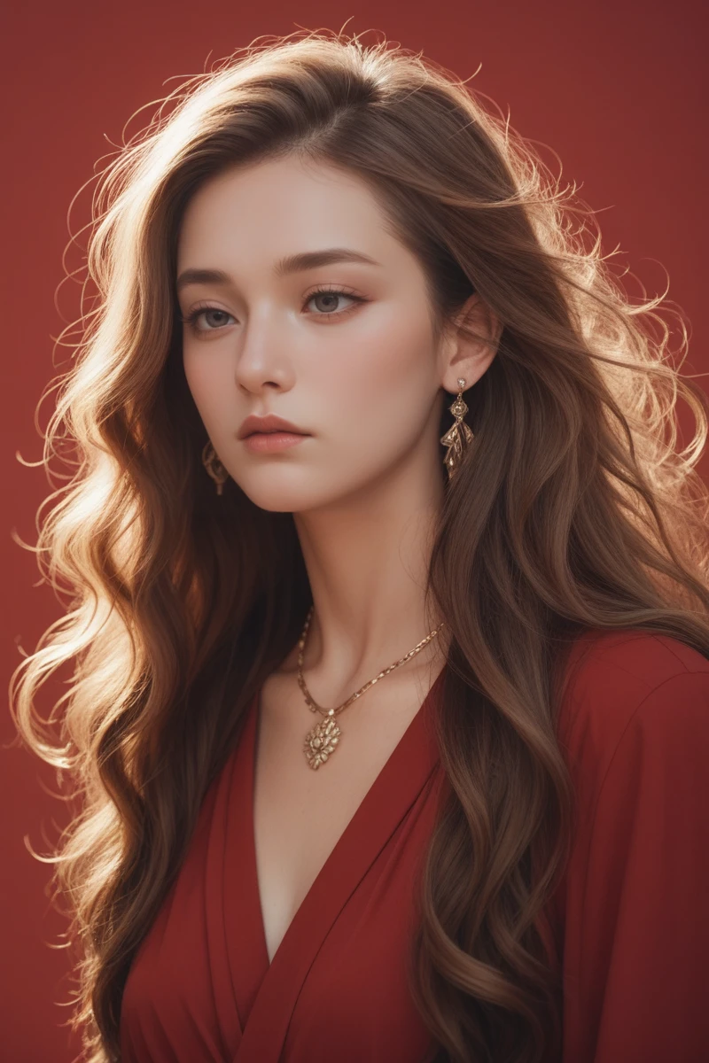 score_9,score_8_up,score_7_up, 1girl, 20 years old, long hair, windblown hair , expressionless,
beautiful woman, beautiful face, earrings, necklace, red backgrounds,