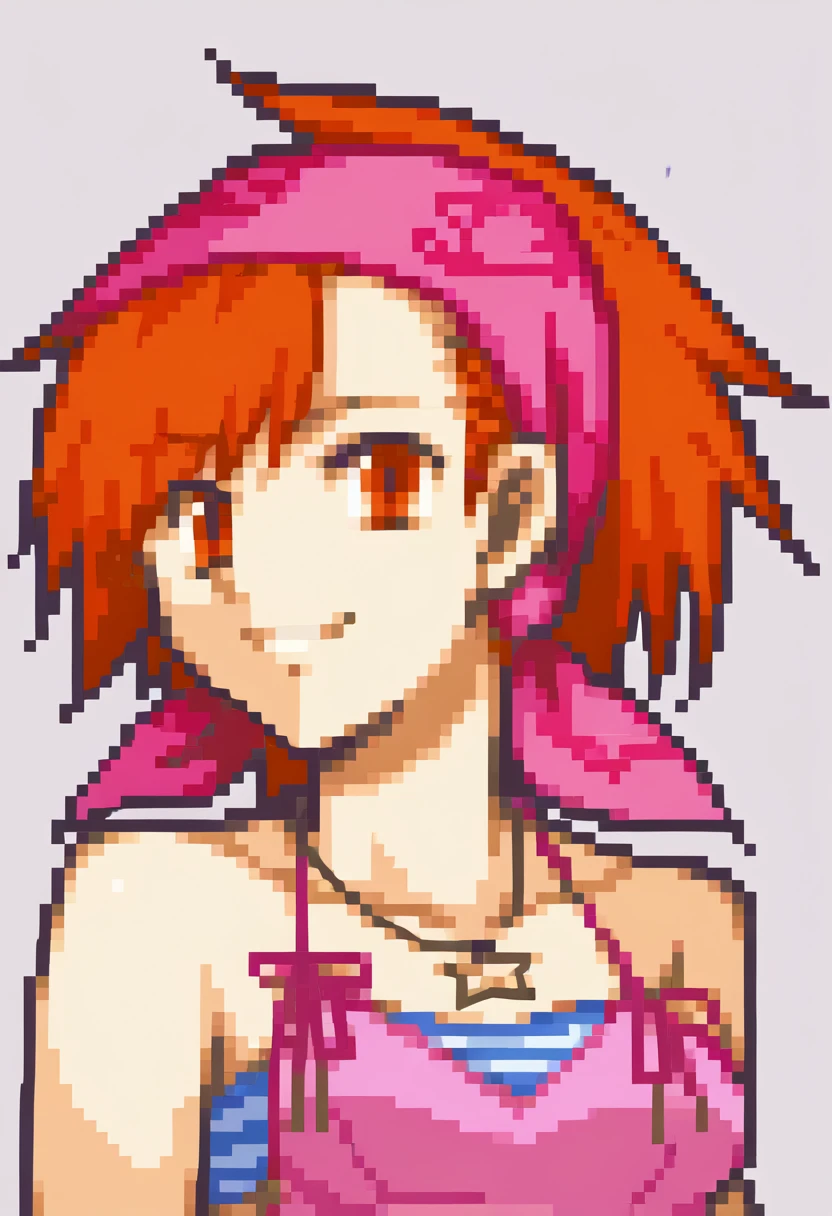 Twintail, red haired, 1girl, grey eyes, tall, well toned, well built, muscled, toned muscles, red highlights, beach, pink, black bikini, pov, sit, looks at the viewer, spread legs, blushing, sweating, (rubbing ?????? with hand:1.2), stockings, (ahego:1.5) ,At school, frontal, purple short skirt, bag, smiling, abusive, super detailed, 4k, (black lingerie:1.5), 16bit