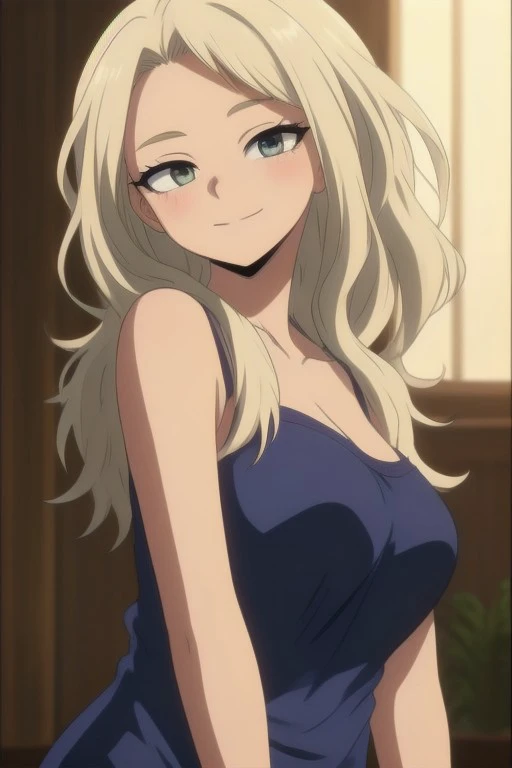 (masterpiece,best quality)),best res,(huge
breasts:1.3),good anatomy,cute,(sexy:1.3),ultra cute face,hot,female,smiling,extremely detailed face,4k,happy, upper body,,detailed eyes,beautiful,smiling,,cute,very cute,, ,blushing,upper body,leaning,closer,tall,arms,female,, , female,,, solo,skinny, looking at viewer, blush,,,skinny, perfect lighting,1girl,,, female,, mha style,tank top,white hair,ponytail,naked kimono,bare shoulders,