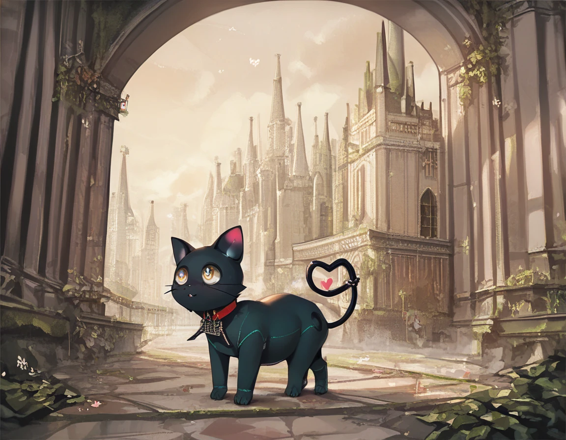 score_9, score_8_up, score_7_up, score_6_up, score_5_up, score_4_up, by idlepotoo, cathedral, 808, female, feral, collar, heart tail, blep  <lora:808HiFiRush-PonyXL_04-nd64-lr2-3000:1>