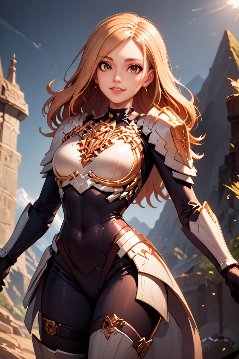 score_9, score_8_up, score_7_up, defkisara, armor,shoulder armor,pauldrons,jewelry,earrings,gloves,breastplate,black bodysuit,black gloves, pelvic armor, <lora:Expressive_H:0.69> Expressiveh, happy, slender waist, wide hops, dangle earrings, mountain landscape, dynamic pose, dutch angle, volumetric lighting <lora:Kisara - Tales of Arise - Pony-000003:0.95> <lora:KakkoiiPony:0.8>