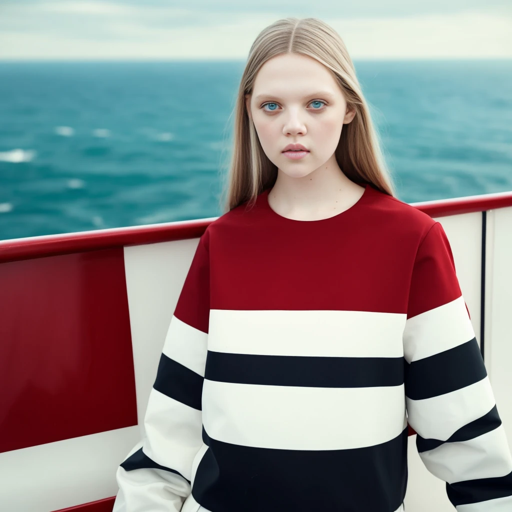 Berlin,  <lora:HollyRoseEmery:1>22 year old Holly Rose Emery, decently dressed, posing for a photo as a captain on a big ship , 4k,raw,  fashion, masterpiece