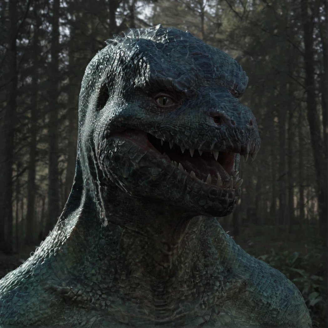 (Lizardman), reptile, lizard, a head cut off, day, natural Light, (creature, monster), (UHD, 8K, ultra detailed, looking at the camera, moody forest, highly detailed, best quality, high detail, amazing detail, masterful, work of a master, highly detailed background, shallow depth of field, photorealistic, RAW image, 8k high resolution, ray tracing, realistic, volumetric lighting), ((realistic)), realistic skin, sss,
