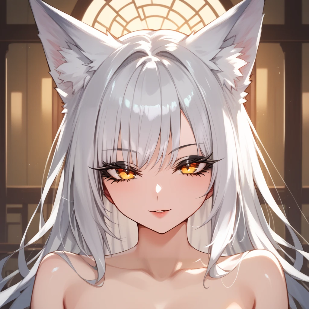 core_9, score_8_up, score_7_up, BREAK source_anime, best quality, masterpiece,  1girl,closeup,silver hair, fox ears, portrait,looking at viewer, chibi,